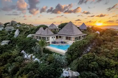 Red Rock Villa is a luxury tranquil retreat on Virgin Gorda. Masterful design!