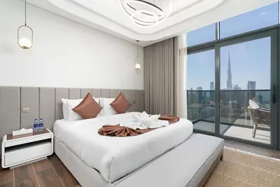 Image de Luxurious 3b Panoramic Burj View l King size Bed