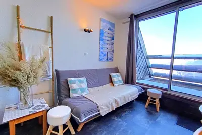 Image de Studio cosy pour 4 à Piau-Engaly, balcon, vue pistes