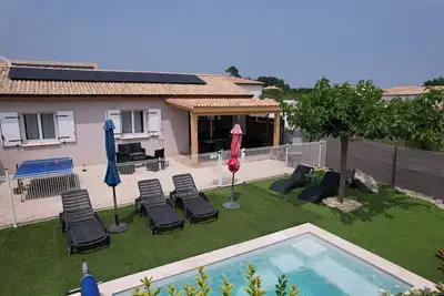 Image de Gîte l'Odyssée*** climatisé, 3 chambres, 6 personnes, piscine chauffée et privée