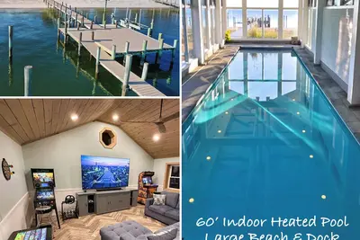Image de All Year Retreat - Indoor Heated Pool, Beach, Game & Movie Cottage, Sleeps 21