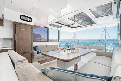 Luxury 4 stateroom catamaran perfectly located on the docks of Conch Inn Marina