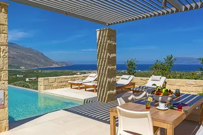 Image de Magnificent Kissamos Villa | Villa Elysian Retreat | 2 Bedrooms | Breathtaking Sea Views | Private Outdoor Pool | Private Furnished Terrace | Peaceful Outdoor Ambiance | Prime Location