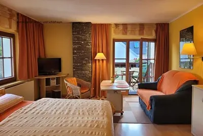 Image de 1-room apartment with balcony on the 1st floor, combined living room and bedroom