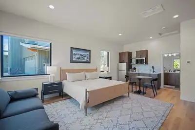 Peaceful Forest Stay with Private Deck & Fireplace