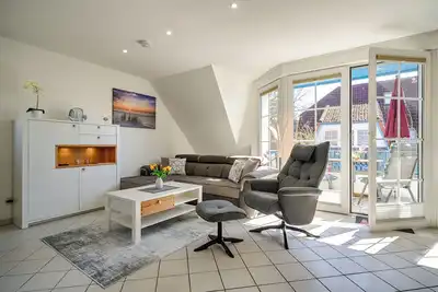 Maisonette apartment in a quiet location for 4 p. , Wlan, south-facing loggia, pets allowed