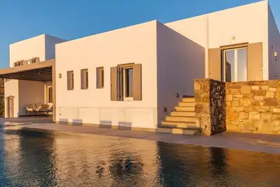 Panoramic Aegean Sunset From Terrace
