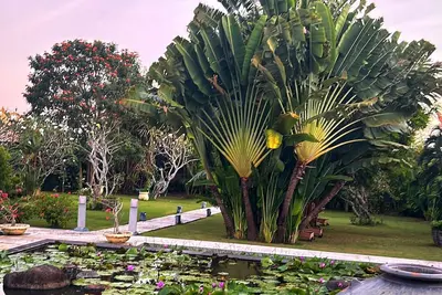 Image de Charm villa with lush garden and peaceful retreat steps from the beach