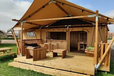Image de Tente glamping avec climatisation et vue sur le Kuinderbos