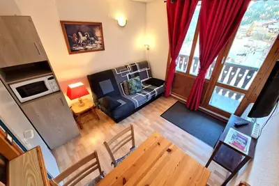 Image de À 100m des pistes de ski, 4ème étage, vue station, balcon, casier à ski, 19m², Valfréjus