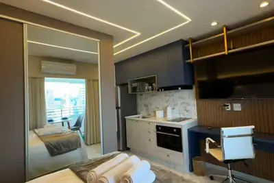 Image de Studio 400 meters from Butantã subway with swimming pool and gym on the Rooftop, with garage.