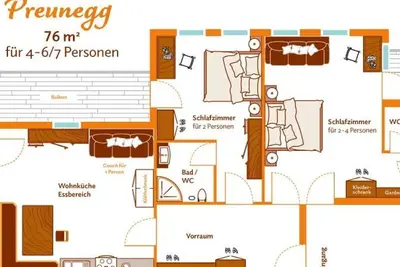 Apartment type B Preunegg - Heisshof