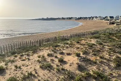 Image de Face Mer, Sur La Plage, Vue Panoramique Totale, Coucher De Soleil