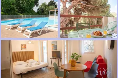Image de Joli studio avec vue sur le golf, proche mer, piscine, parking et clim