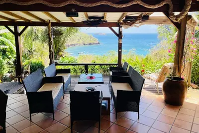 Gite Ti Kazalo - Gwo Kaz - vue mer - accès plage baie des tortues