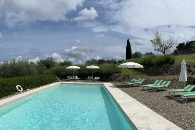 Image de Semi-detached Villa, panoramic view on the sunset private garden and shared pool