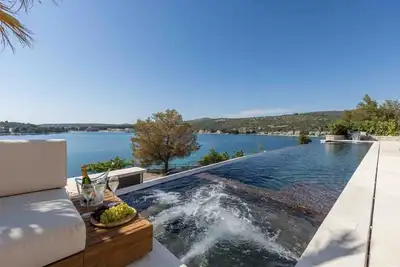Luxury Beachfront Villa Smart Sienna Rogoznica with pool, jacuzzi, beachfront