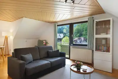 Image de Appartement \"Glashütte\" avec vue sur les montagnes, balcon et Wi-Fi