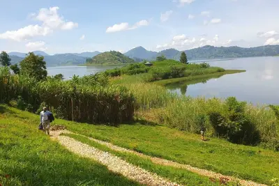 We are located in Rwanda near lake Ruhondo in Twin lake region and volcano view