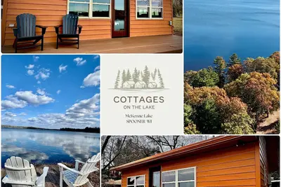 New Cottages on the Lake Near Spooner Wi. Steps from sand shore of McKenzie Lake
