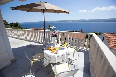 Image de Appartement d'une chambre avec la terrasse et la vue sur le mer Lokva Rogoznica, Omis (A-19633-b)