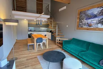 Image de Bel appartement sud 90m² avec terrasse, face aux pistes, 9 pers