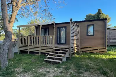 Image de Séjour en famille : mobil-home + toboggans dans camping animé body, paddle