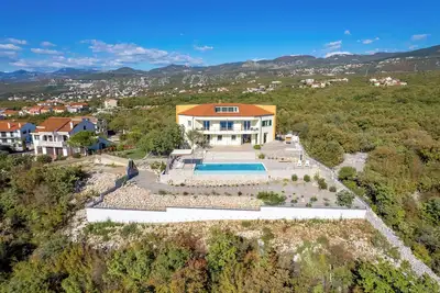 Luxury villa Ostro with infinity pool, sea view and Krk bridge view