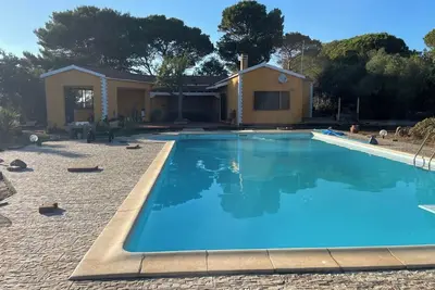 Image de holiday home with huge pool! Quiet location, 500 m away from the sea