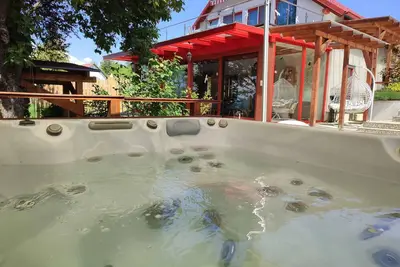 Image de Maison de vacances moderne avec jacuzzi, barbecue et grand jardin