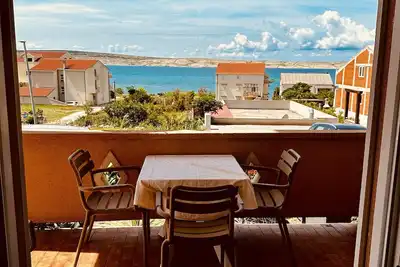 Image de Garçonnière avec la terrasse et la vue sur le mer Vidalici (Pag) (As-24330-a)