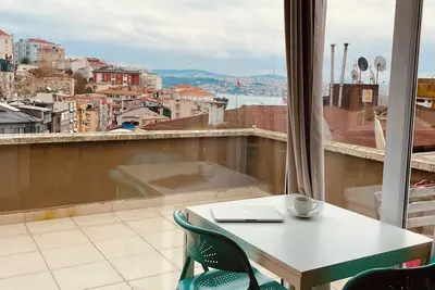 Charming terrace apartment in historic Istanbul with dreamy Bosphorus views.