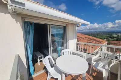 Image de T2 confortable avec piscine, clim et garage
