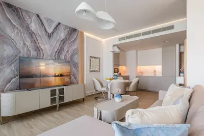 Image de Luxury branded apartment in Dubai Creek Harbour with stunning Creek Beach view.