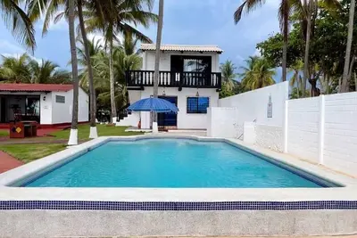The Lux Beach Front Villa  4-bedroom with WiFi, Ac in superb San Luis Talpa
