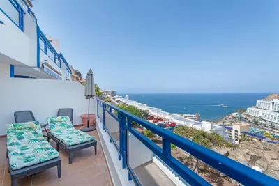 Image de Vacances 'Taurito's Sea Sunset View' avec vue sur la mer, piscine partagée et Wi-Fi