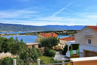 Apartment Rebeka - sea view, 160 m from sea, terrace, balcony, playground