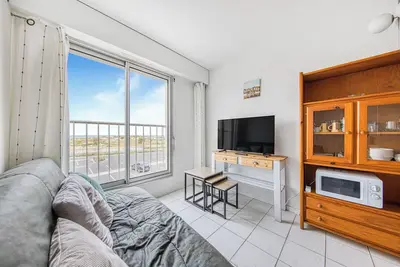 Image de Appartement 'Évasion Océane - Soulac' avec vue sur mer et balcon