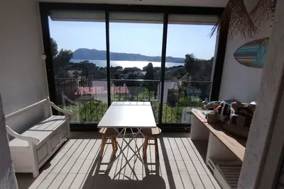 Image de Vue mer imprenable, T3, loggia, 6 pers, piscine, tennis, parking
