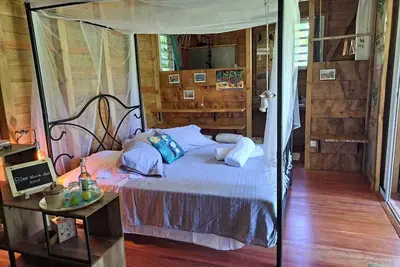 Image de Joli bungalow moderne, bien équipé, au calme et dans la nature, avec piscine