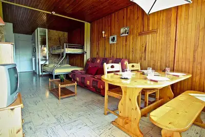 Image de Studio 4 personnes pied des pistes, balcon Sud Est