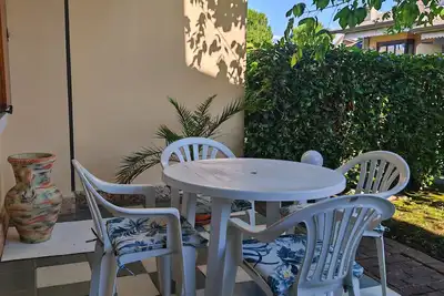 Villa la Zattera is located in a unique position on Lake Garda.