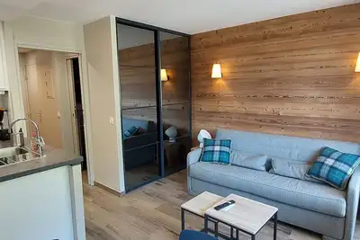 Image de Studio cabine moderne 4 pers, ski aux pieds