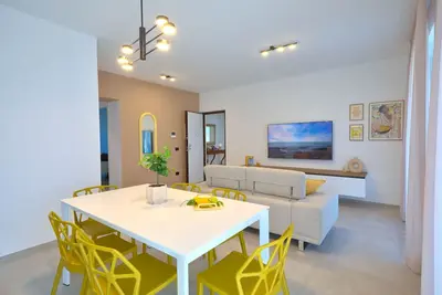 Image de New modern apartment sea and Aeolian Islands view with balcony and terrace