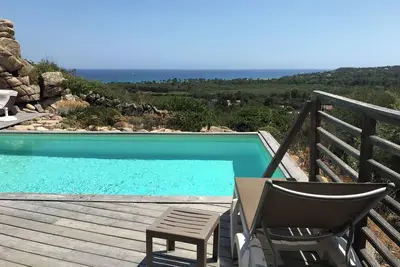 Image de Villa très calme vue mer et montagne, piscine chauffée, Porto Vecchio Pinarello
