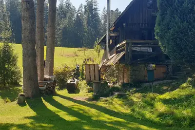 Image de Maison de vacances 'Mühle Am Wolfsgrund' avec vue sur la montagne, terrasse privée et jardin privé