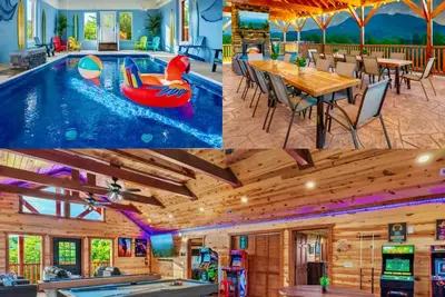 Image de Amazing Brand New 8bdrm Cabin-Pool-Arcades-Gazebo