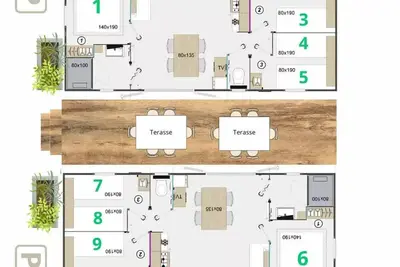 Image de Lodge Twin 12pers 6ch 2sdb 6 Personen