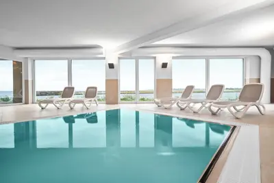 Image de \"Hafenspitze\": First floor apartment with Baltic Sea view, terrace & wellness area