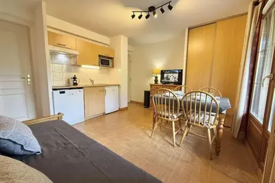 Image de À 140m des pistes de ski, étage -2, terrasse, parking, casier à ski, 27m², Flumet